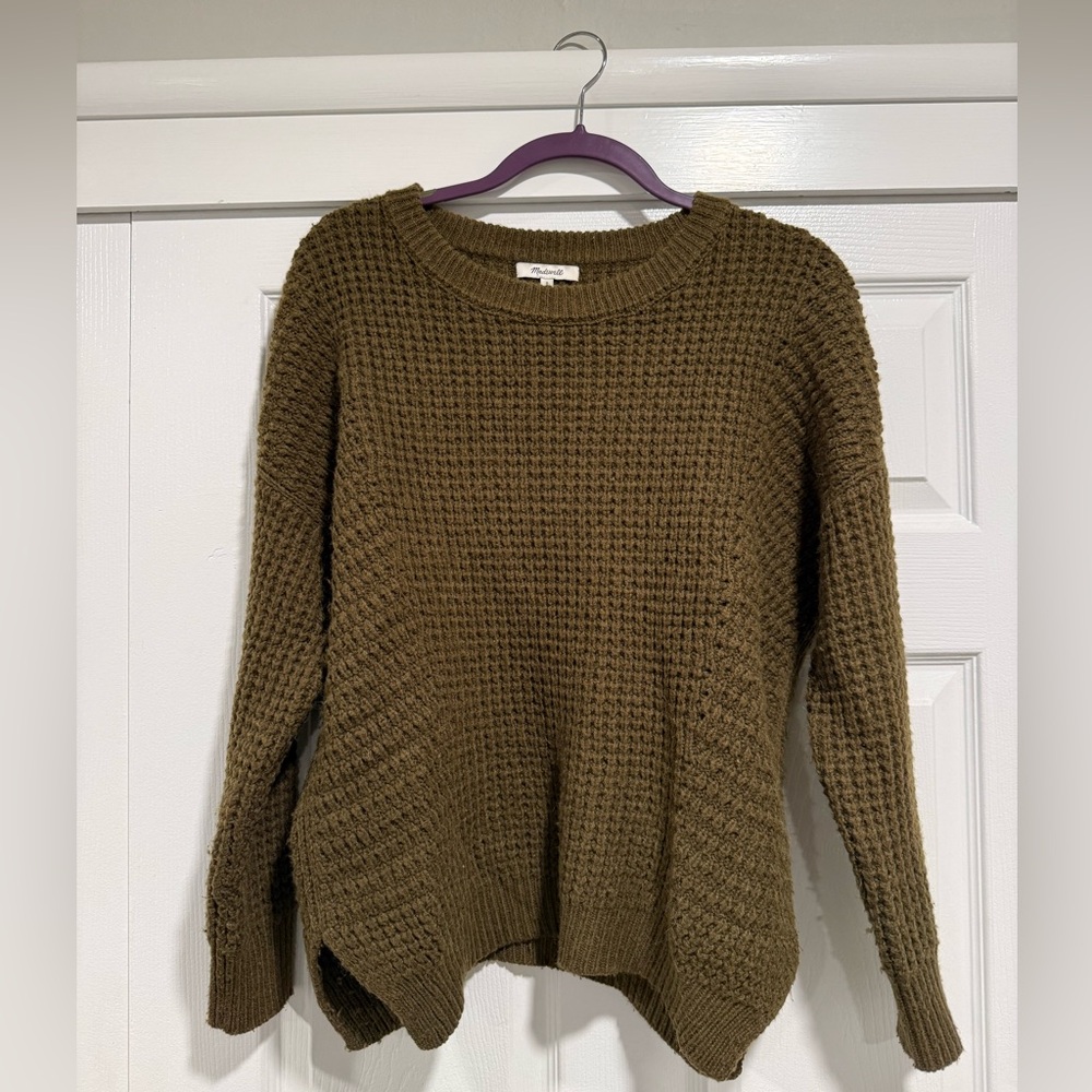 Madewell Olive Knit Crew Neck Sweater